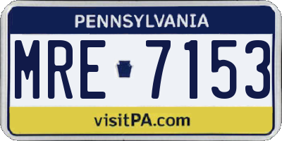 PA license plate MRE7153