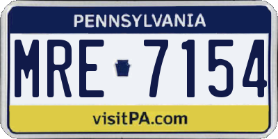 PA license plate MRE7154