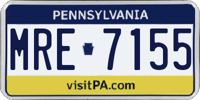 PA license plate MRE7155
