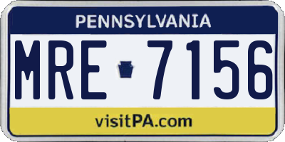 PA license plate MRE7156