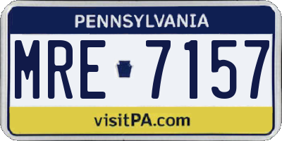 PA license plate MRE7157