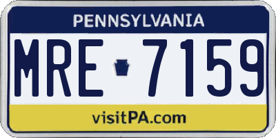 PA license plate MRE7159