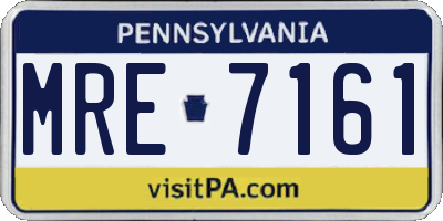 PA license plate MRE7161