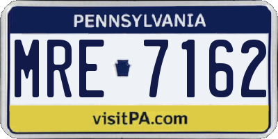 PA license plate MRE7162