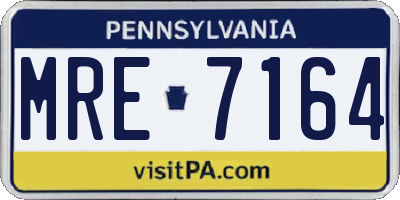 PA license plate MRE7164