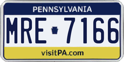 PA license plate MRE7166