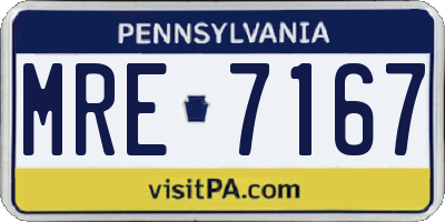 PA license plate MRE7167