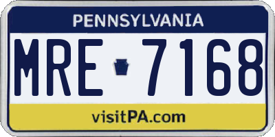 PA license plate MRE7168