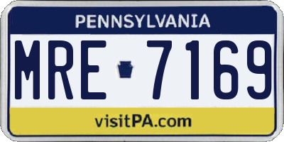 PA license plate MRE7169