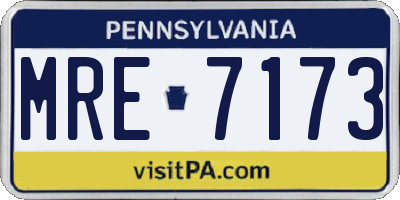 PA license plate MRE7173