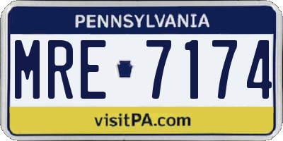 PA license plate MRE7174