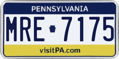 PA license plate MRE7175