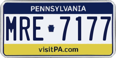 PA license plate MRE7177