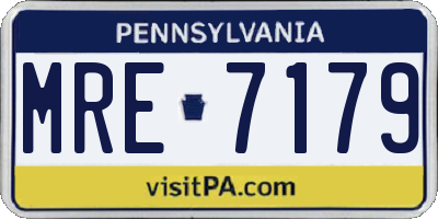 PA license plate MRE7179