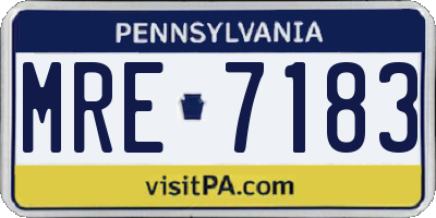 PA license plate MRE7183