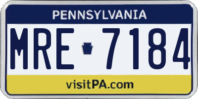 PA license plate MRE7184
