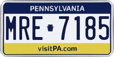 PA license plate MRE7185