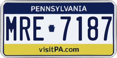 PA license plate MRE7187