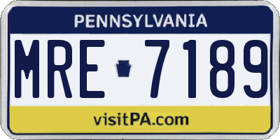 PA license plate MRE7189