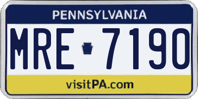 PA license plate MRE7190