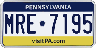 PA license plate MRE7195