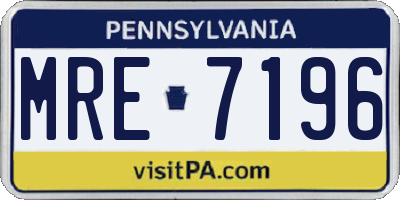 PA license plate MRE7196