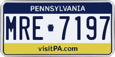 PA license plate MRE7197