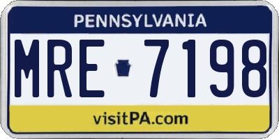 PA license plate MRE7198