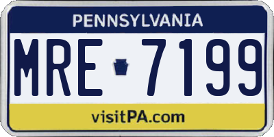PA license plate MRE7199