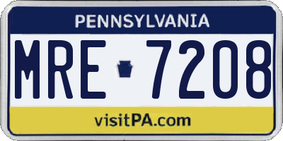 PA license plate MRE7208