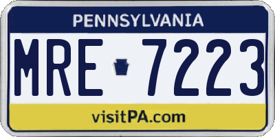 PA license plate MRE7223