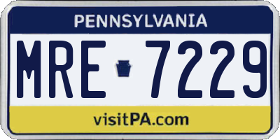 PA license plate MRE7229