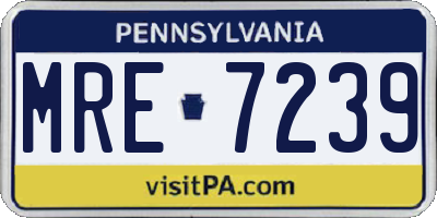 PA license plate MRE7239