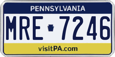 PA license plate MRE7246