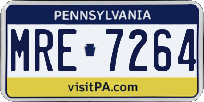 PA license plate MRE7264