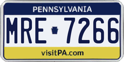 PA license plate MRE7266