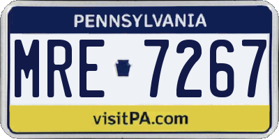 PA license plate MRE7267