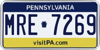PA license plate MRE7269