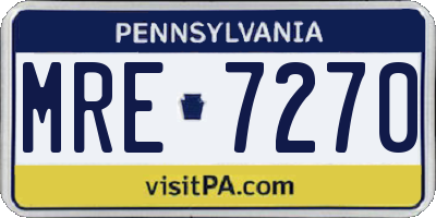PA license plate MRE7270
