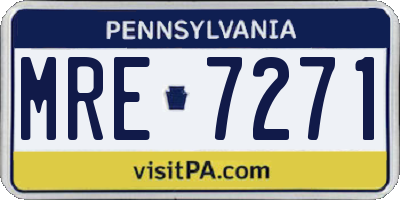 PA license plate MRE7271