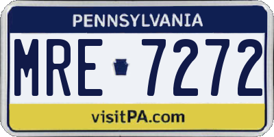 PA license plate MRE7272