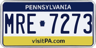 PA license plate MRE7273