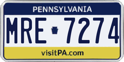 PA license plate MRE7274