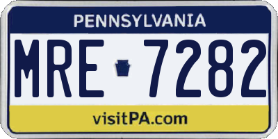 PA license plate MRE7282