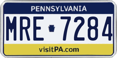PA license plate MRE7284