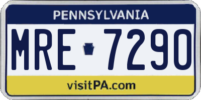 PA license plate MRE7290