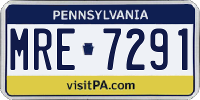 PA license plate MRE7291