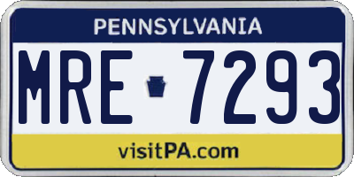 PA license plate MRE7293