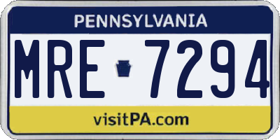 PA license plate MRE7294