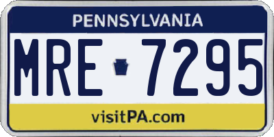 PA license plate MRE7295